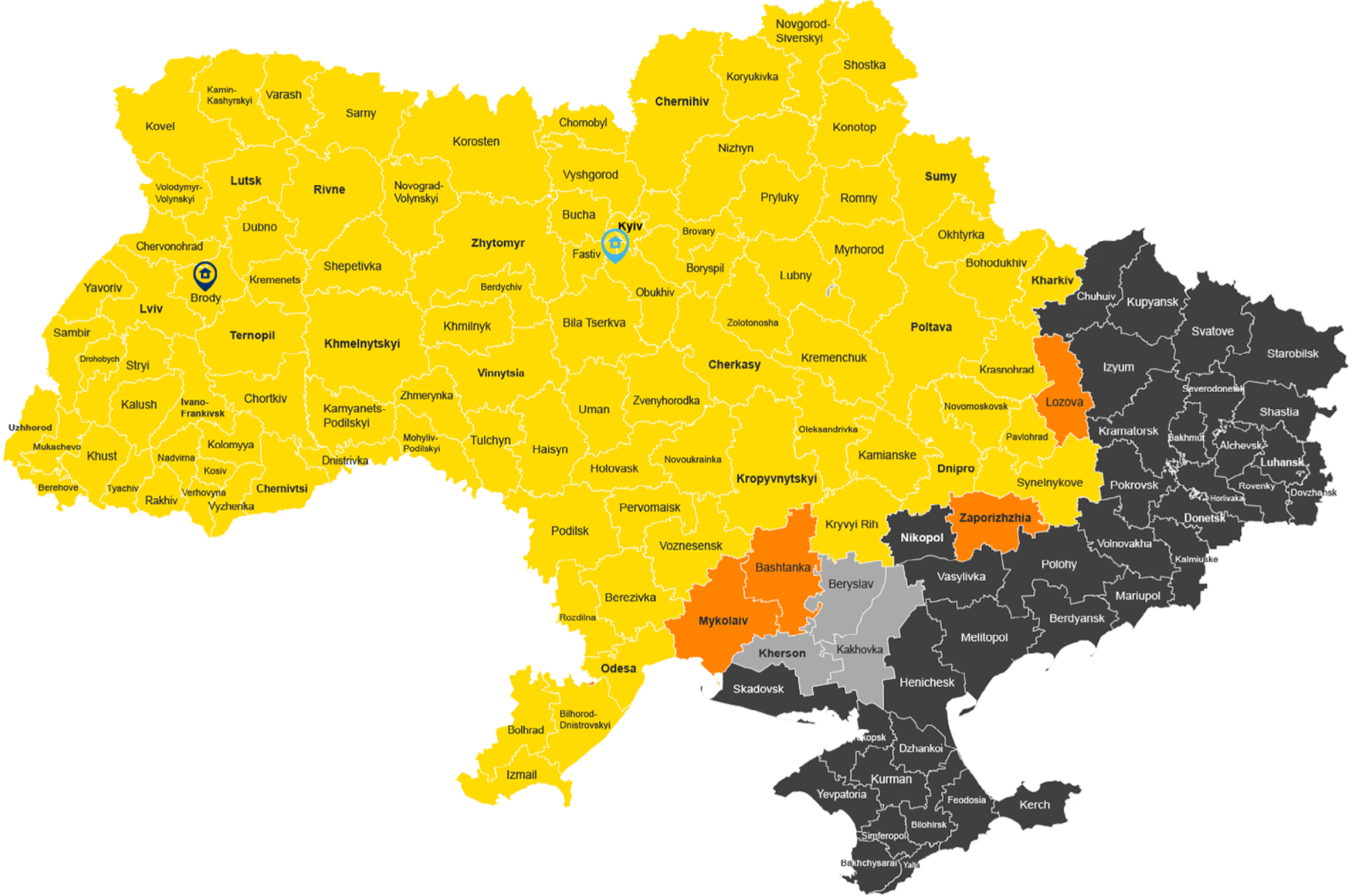 Current coverage in Ukraine