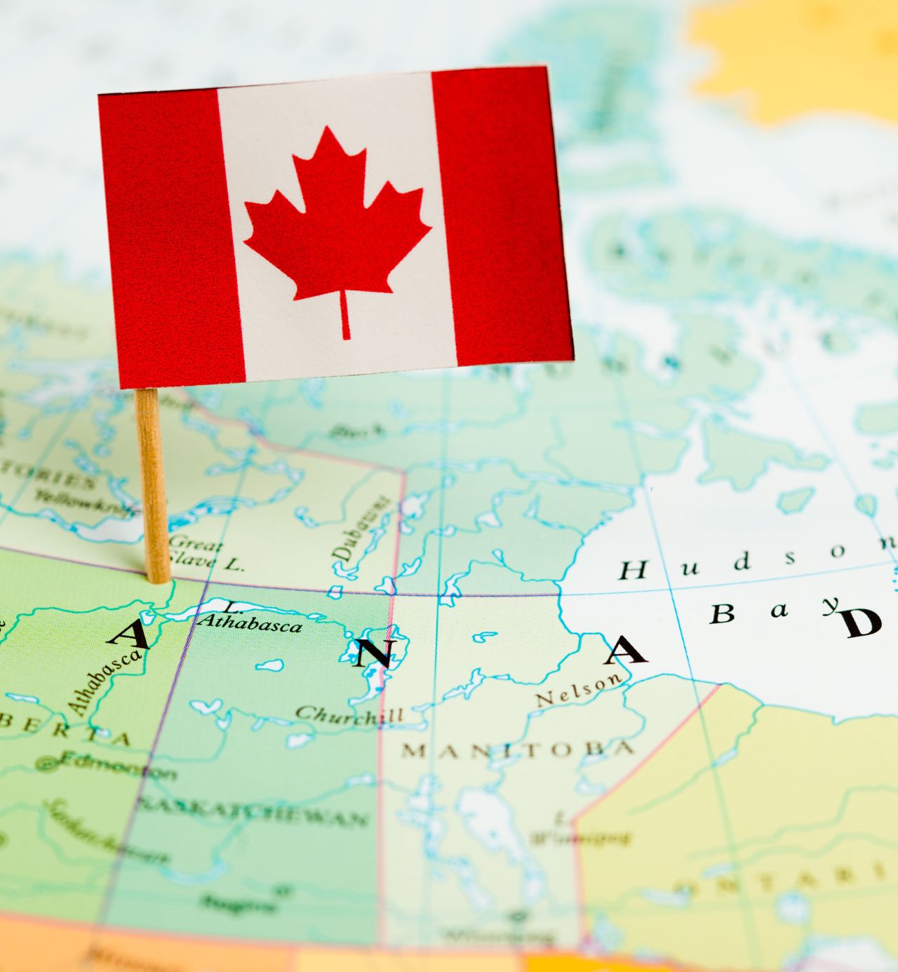 Map representing clinical trials in Canada.