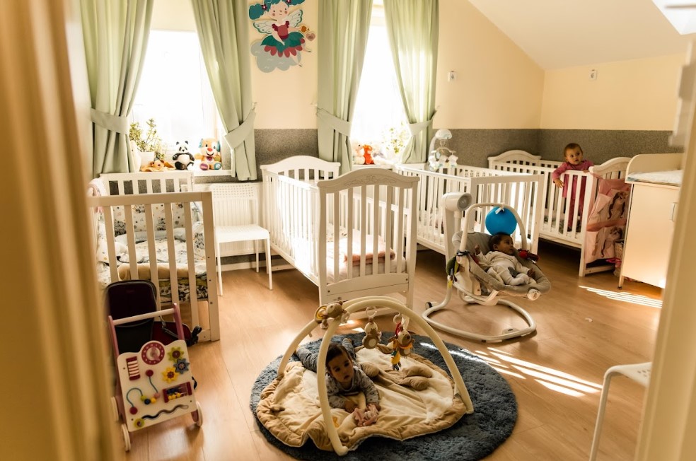 A nursery at Ukraine charity, The Foundation City of Goodness, supporting vulnerable children and women.